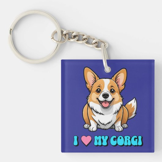 I Love My Corgi Schlüsselanhänger (Vorderseite)