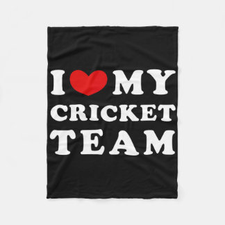 I Love My Cricket Team  Fleecedecke