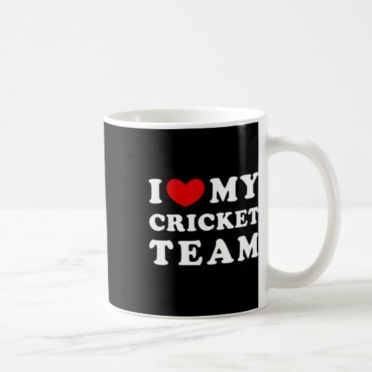 I Love My Cricket Team Kaffeetasse (Rechts)