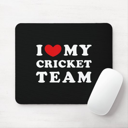 I Love My Cricket Team  Mousepad (Mit Mouse)