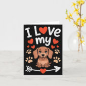 I Love My Dachshund - Wiener Dog Trainer Breeder P Karte (Gelbe Blume)