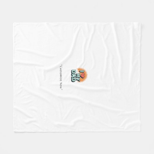 I Love My Dad Blanket – Personalized Gift Fleecedecke (Vorderseite (Horizontal))