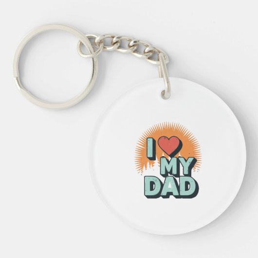 I Love My Dad Keychain – Pocket Gift Idea Schlüsselanhänger (Vorderseite)