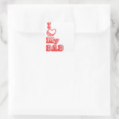 I love my Dad! Quadratischer Aufkleber (Tasche)