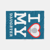 I Love My Daughter Photo Text Parents Fleecedecke (Vorderseite (Horizontal))