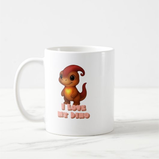 I Love My Dino Becher Kammli mit Herz  Kaffeetasse (Links)