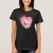 I Love My Dog Custom Photo Black T-Shirt (Vorderseite)