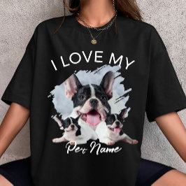 I Love My Dog Custom Photo Pet Cat Personalized  T-Shirt
