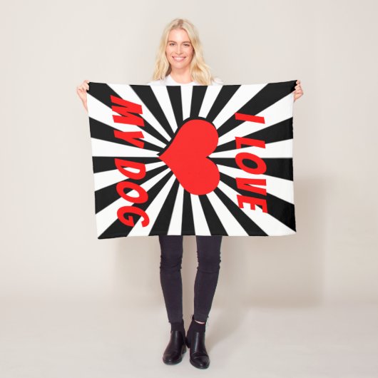 I love my dog mit Herz Fleecedecke (Beispiel)