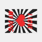 I love my dog mit Herz Fleecedecke (Vorderseite (Horizontal))