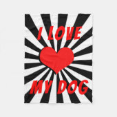 I love my dog mit Herz Fleecedecke (Vorderseite)
