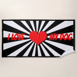 I love my dog mit Herz Strandtuch