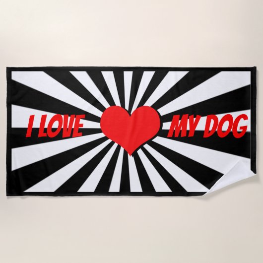 I love my dog mit Herz Strandtuch (Vorderseite)