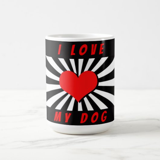 I love my dog mit Herz Verwandlungstasse (Zentrum)