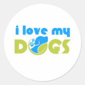 i love my dog runder aufkleber (Vorderseite)