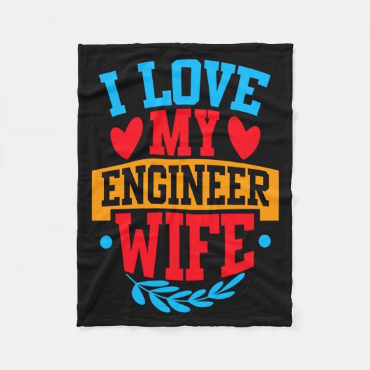 I Love My Engineer Wife I Love My Wife Couple Vale Fleecedecke (Vorderseite)