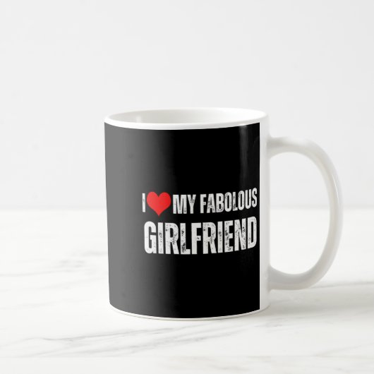 I Love My Fabulous Girlfriend Retro Style Valentin Kaffeetasse (Rechts)