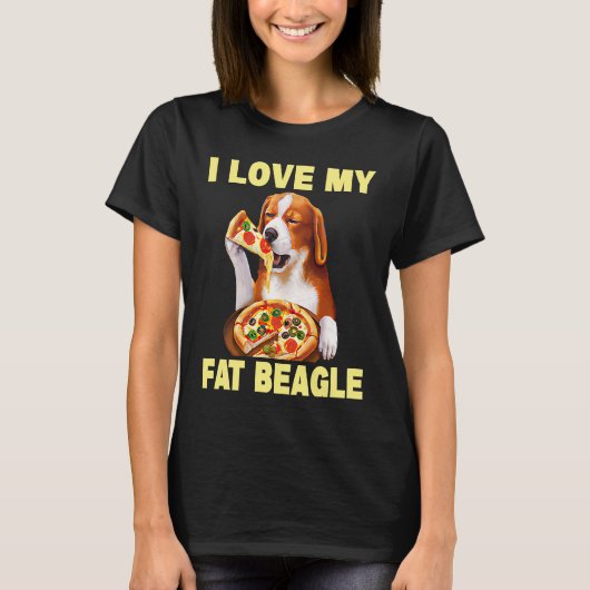 I Love My Fat Beagle Beagle Dog 1 T-Shirt (Vorderseite)