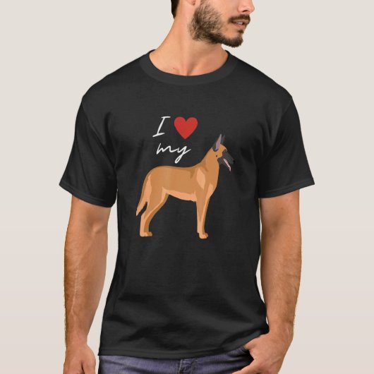 I Love My Fawn Sable Belgian Malinois Dog   T-Shirt (Vorderseite)