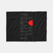 I Love My Felicity Funny Valentine Red Heart Love Fleecedecke (Vorderseite (Horizontal))