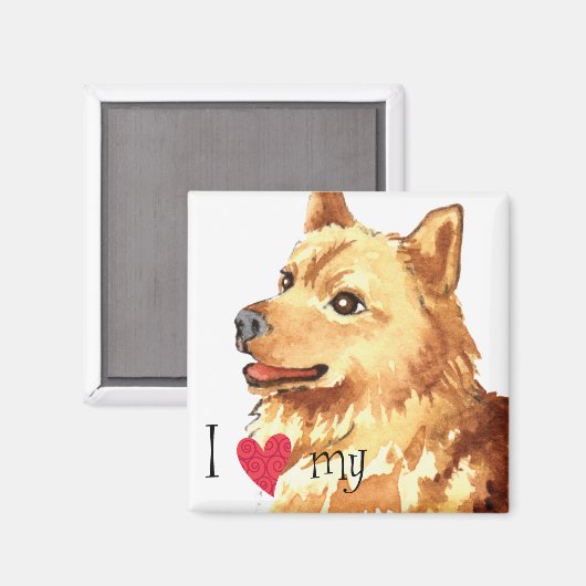 I Love my Finnish Spitz Magnet (Vorderseite/Rückseite)