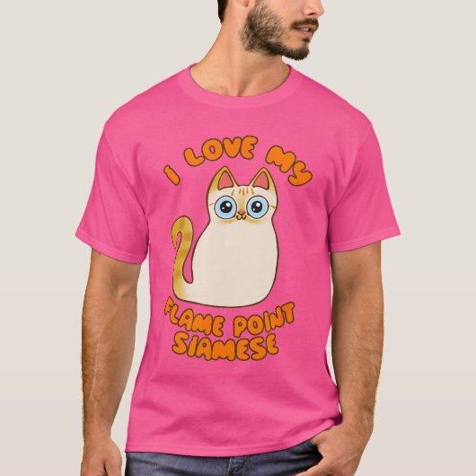 I Love My Flame Point Siamese Cat Cute Cartoon Kit T-Shirt (Vorderseite)