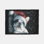 I Love My French Bulldog Christmas Cute  Fleecedecke (Vorderseite (Horizontal))