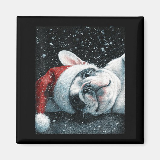 I Love My French Bulldog Christmas Cute Magnet (Vorne)