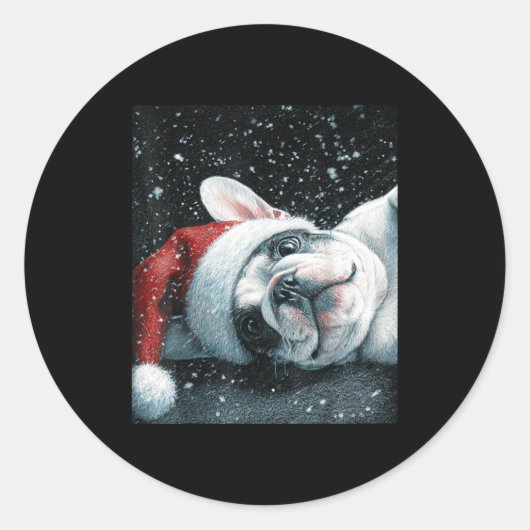 I Love My French Bulldog Christmas Cute Runder Aufkleber (Vorderseite)