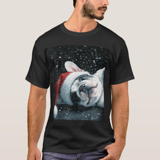 I Love My French Bulldog Christmas Cute  T-Shirt (Vorderseite)