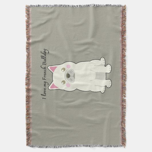 I Love my French Bulldog Decke (Vorderseite Vertikal)