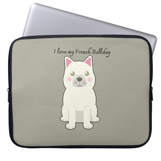 I love my French Bulldog Laptopschutzhülle (Vorderseite)