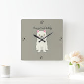 I Love my French Bulldog Quadratische Wanduhr (Zuhause)