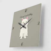 I Love my French Bulldog Quadratische Wanduhr (Winkel)