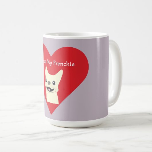 I love my Frenchie, Lavender Kaffeetasse (VorderseiteRechts)
