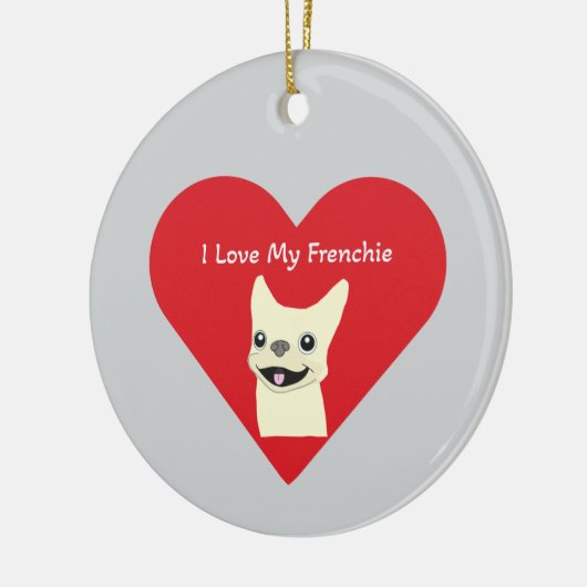 I love my Frenchie, Lavender Keramik Ornament (Links)