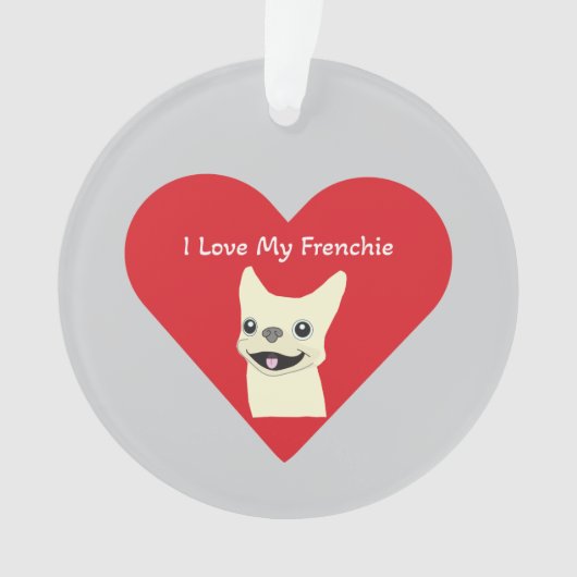 I love my Frenchie, Lavender Ornament (Vorderseite)