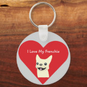 I love my Frenchie, Lavender Schlüsselanhänger (Vorderseite)