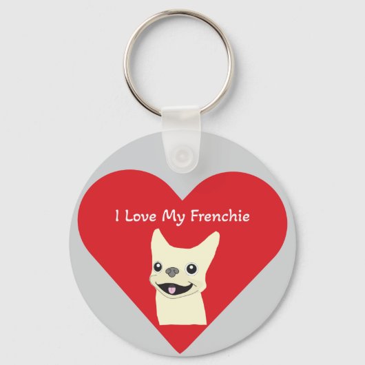 I love my Frenchie, Lavender Schlüsselanhänger (Rückseite)