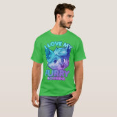 I Love My Furry Boyfriend Anthropomorphism Fursuit T-Shirt (Vorne ganz)