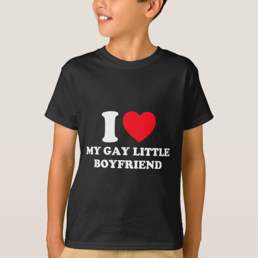 I Love My Gay Little Boyfriend Funny Y2k Valentine T-Shirt (Vorderseite)