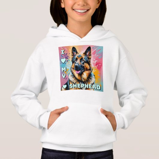 I love my German Shepherd Hoodie (Vorderseite)