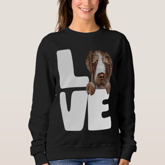 I Love My German Wirehaired Pointer Dog Sweatshirt (Vorderseite)
