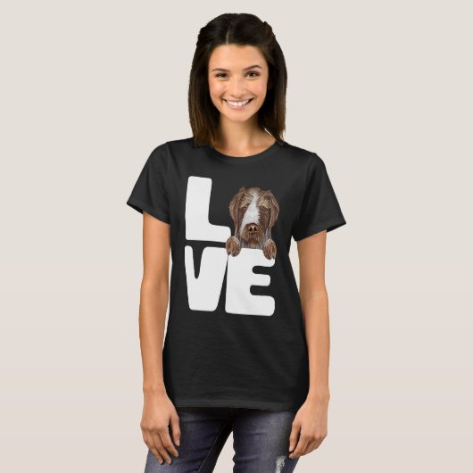 I Love My German Wirehaired Pointer Dog T-Shirt (Vorne ganz)
