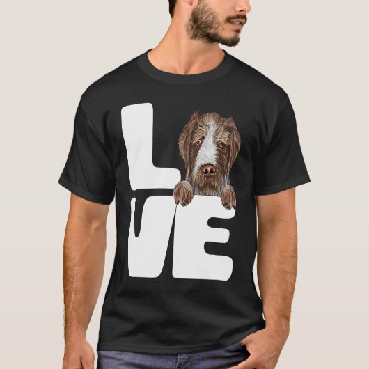 I Love My German Wirehaired Pointer Dog T-Shirt (Vorderseite)