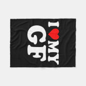 I Love My Gf Girlfriend Red Heart Valentines Day G Fleecedecke (Vorderseite (Horizontal))