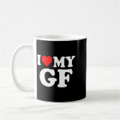 I Love My Gf Girlfriend Red Heart Valentines Day G Kaffeetasse (Links)