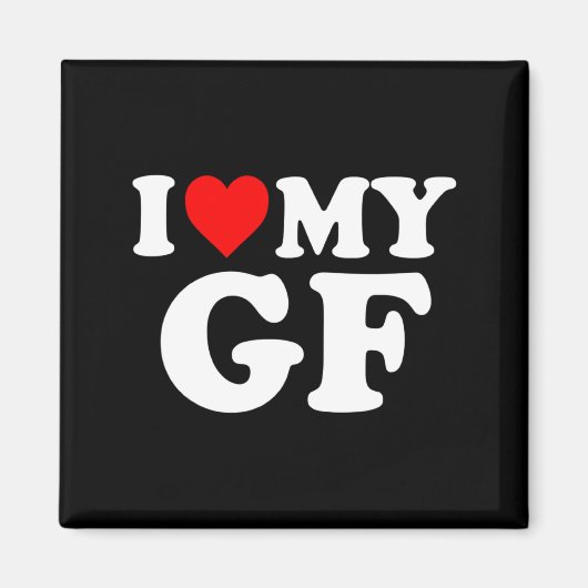 I Love My Gf Girlfriend Red Heart Valentines Day G Magnet (Vorne)