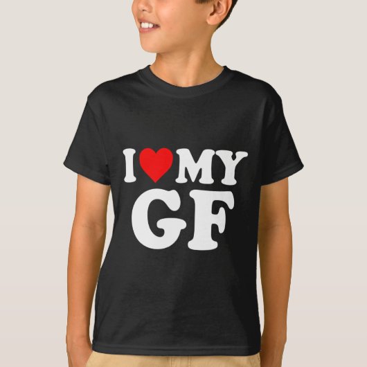 I Love My Gf Girlfriend Red Heart Valentines Day G T-Shirt (Vorderseite)