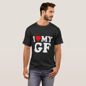 I Love My Gf Girlfriend Red Heart Valentines Day G T-Shirt (Vorne ganz)